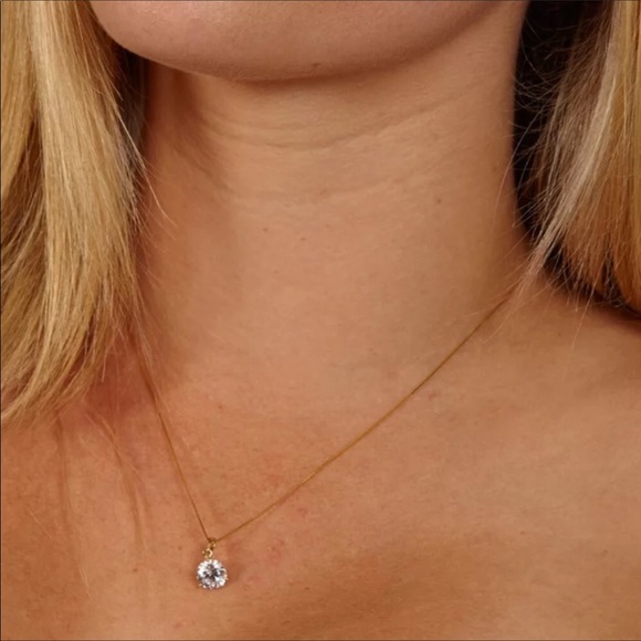 1.8CT Round Martini Pendant 14K Gold - Picture 5 of 6